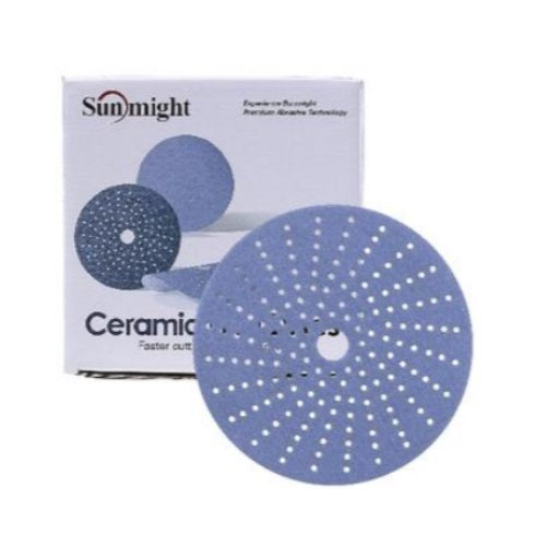 Sunmight Ceramic Film Disc 6" Velcro multi-hole (40~320 grit)